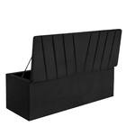 Calçadeora Baú Recamier Casal 140cm Bélgica Courino Preto - D