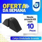 Calço Ondulado Grande 2 Furos Preto Kit 10 Peças