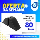 Calço Ondulado Grande 2 Furos Preto Kit 80 Peças