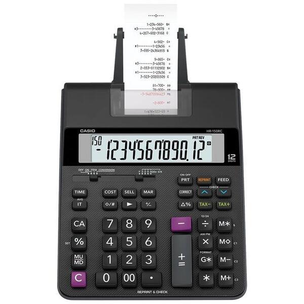 Calculadora 12 Dígitos Com Bobina 2.0 Preta Hr150rcbdc Casio