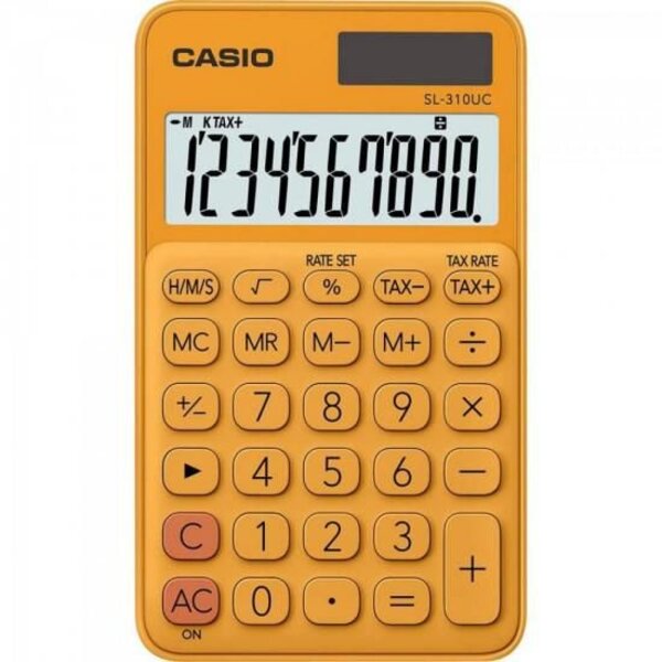 Calculadora De Bolso 10 Digitos Sl-310uc-rg Laranja Casio