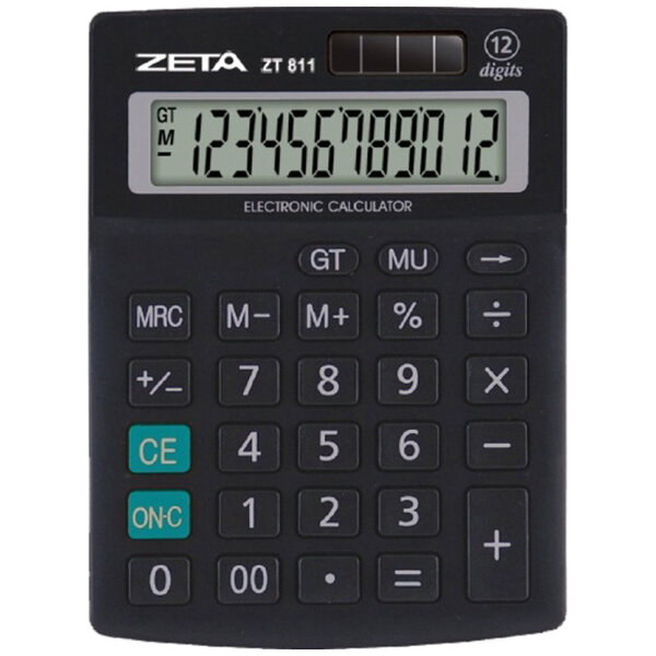 Calculadora De Mesa 12 Dig. Zeta Zt811 Preta