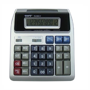 12 Dígitos Display Calculadora Electronica Pantalla Grande Negro