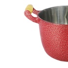 Caldeirão Alumínio Fundido Craqueado Alça De Madeira Vermelho