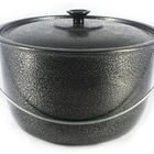 Caldeirão Alumínio Fundido Craqueado Alça Galvanizada Preto 1