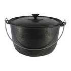 Caldeirão Alumínio Fundido Craqueado Alça Galvanizada Preto 1