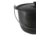 Caldeirão Alumínio Fundido Craqueado Alça Galvanizada Preto 1