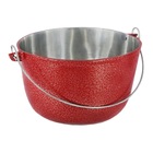 Caldeirão Alumínio Fundido Craqueado Alça Galvanizada Vermelh