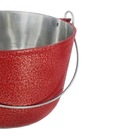 Caldeirão Alumínio Fundido Craqueado Alça Galvanizada Vermelh