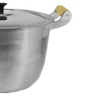 Caldeirão Alumínio Fundido Polido Alça De Madeira 32cm