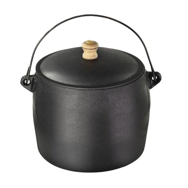 Caldeirão Bojudo Ferro Fundido Tampa Ferro Santana 5 5 L