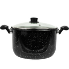 Caldeirão Com Tampa De Vidro 7L Panela Funda De Aço Esmaltado