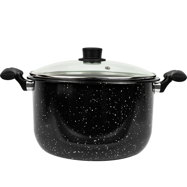 Caldeirão Com Tampa De Vidro 7L Panela Funda De Aço Esmaltado