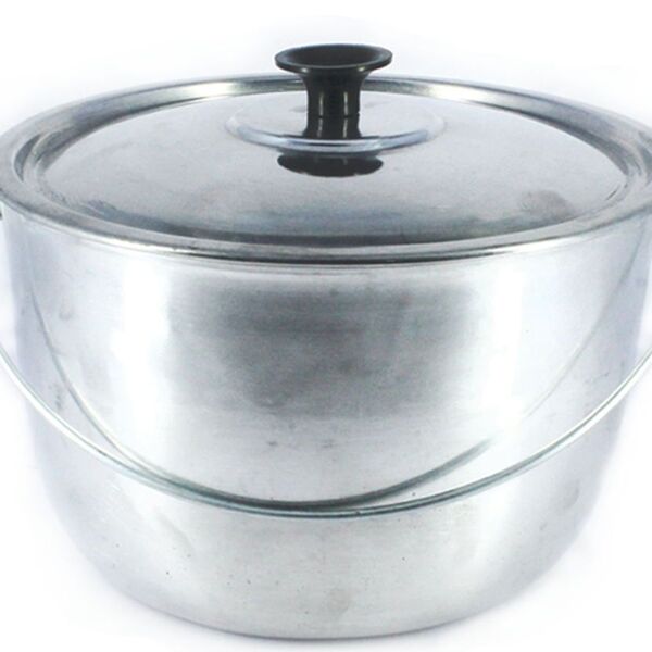 Caldeirão De Alumínio Polido Alça Galvanizada 20cm