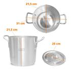 Caldeirão Hotel Altura 22cm Nº 22 Com Tampa De Alumínio 8,3l