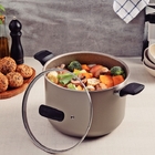 Caldeirão Milazzo Alumínio Antiaderente 26 Cm Amêndoa Tramont