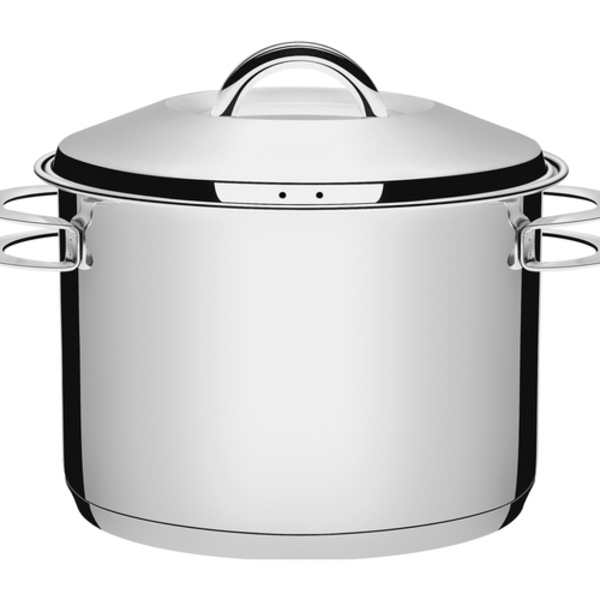 Caldeirao Solar Em Aco Inox Fundo Triplo Com Tampa E Alcas 24