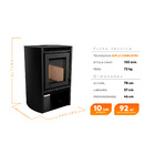 Calefator a Lenha de Dupla Combusto 92m Ao Carbono Metvila Montevideo 880GF