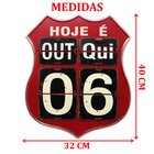 Calendário Americano Route Em Metal Vinho Vintage Flip 40cm