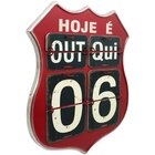 Calendário Americano Route Em Metal Vinho Vintage Flip 40cm