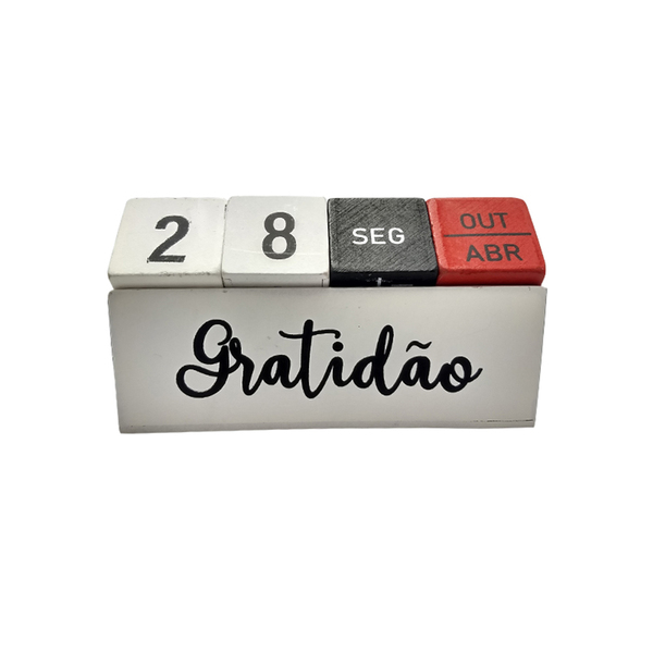 Calendário De Madeira Decorativo Personalizado Gratidão Verme