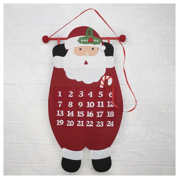 Calendário Natalino Papai Noel Contagem Regressiva Natal 65cm