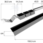 Calha 150cm Escorredor Embutido Para Pia Alta Qualidade