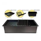 Calha Canal Equipado Preto Escorredor Louça Inox Embutido Pia