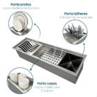 Calha Canal Organizador 60cm Escorredor De Louças Gourmet Emb