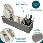 Calha Canal Organizador 60cm Escorredor De Louças Gourmet Emb