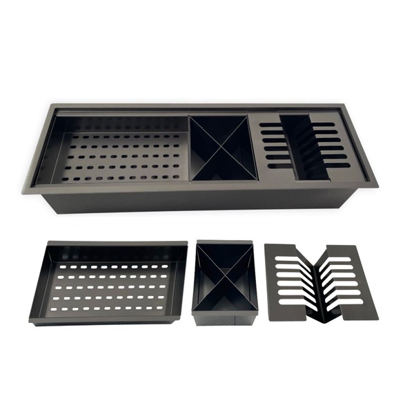 Calha Canal Organizador Escorredor Embutir Úmida 60cm Preta