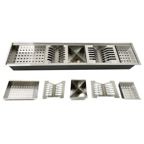 Calha Canal Organizador Escorredor Embutir Úmida Inox 90cm