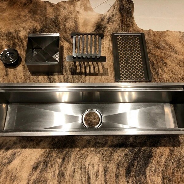 Calha De Inox C/ Válvula Cozinha Americana Escorredor