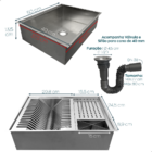 Calha Escorredor De Louças 50x40cm Canal Organizador Embutido
