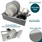 Calha Escorredor De Louças 50x40cm Canal Organizador Embutido