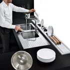 Calha Escorredor Louças Embutido C/ Lixeira 5l Em Inox