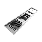 Calha Inox 91cm Para Pratos Copos Talheres Gelo Esponja - Lud