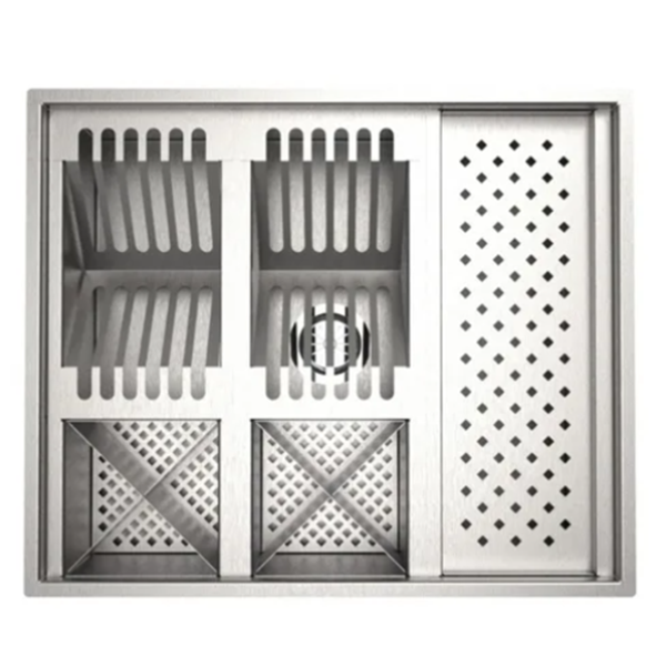 Calha Inox Corte Quadrada  De Embutir Em Pia Umida De Cozinha