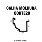 Calha Moldura Galvanizada 3M Corte 28cm Calha Forte