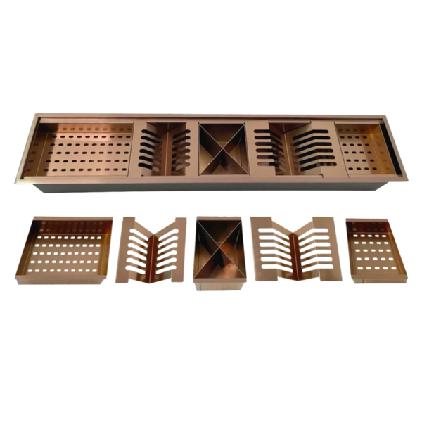 Calha Organizador Escorredor Embutir Cozinha Úmida 90cm Rosê