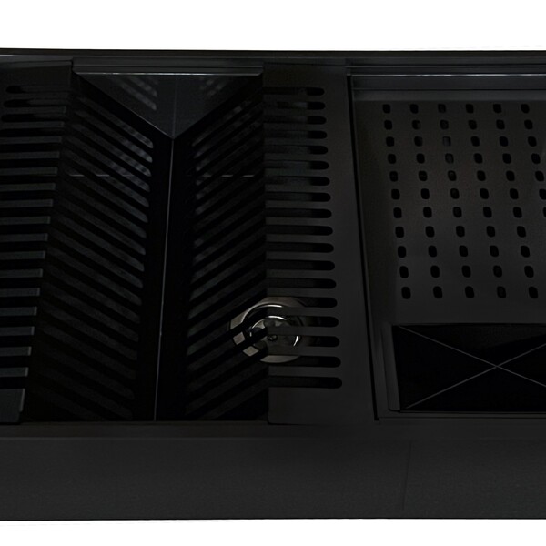 Calha Quadrada Canal Organizador Embutir Úmida Preta 50x40cm