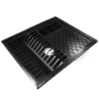 Calha Retangular Úmida Organizadora Escorredor Embutir Preta