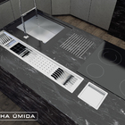 Calha Úmida Canal Equipado Escorredor Louça Inox Embutido