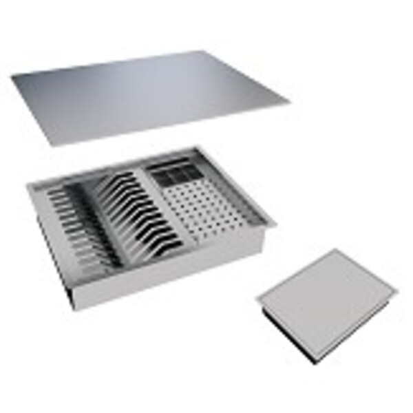 Calha Úmida Quadrada Lateral Escorredor Louça Inox Embutido