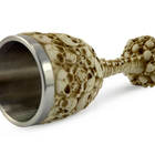 Cálice Taça Crânios Caveira Skull Aço Inox Resina Relevo Deco