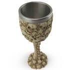 Cálice Taça Crânios Caveira Skull Aço Inox Resina Relevo Deco