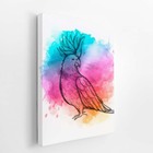 Calopsita Passarinho Aquarela Arte Quadro Canvas 120x80cm