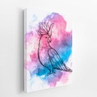 Calopsita Passarinho Arte Aquarela Quadro Canvas 100x70cm