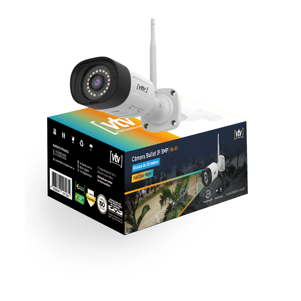 CAM BULLET 3MP 30m WIFI COLOR NIGHT VTV