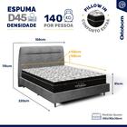 Cama + Cabeceira Genebra Bouclé Com Colchão De Espuma D45 Ort